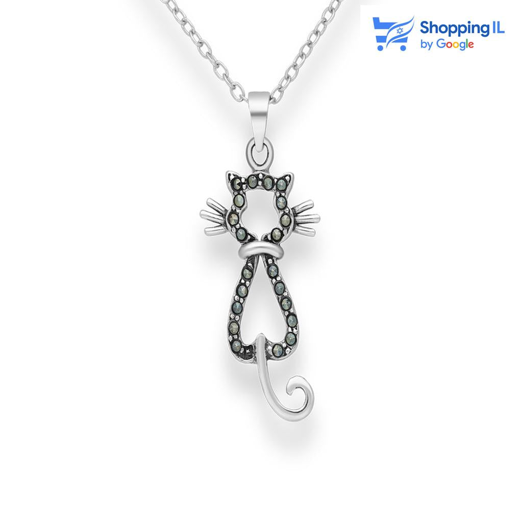 תליון כסף Mr. Cat  תליון עשוי כסף 925 באבני מרקזיט  אורך התליון: 33 ס"מ רוחב התליון: 15 מ"מ  **מגיע ללא שרשרת