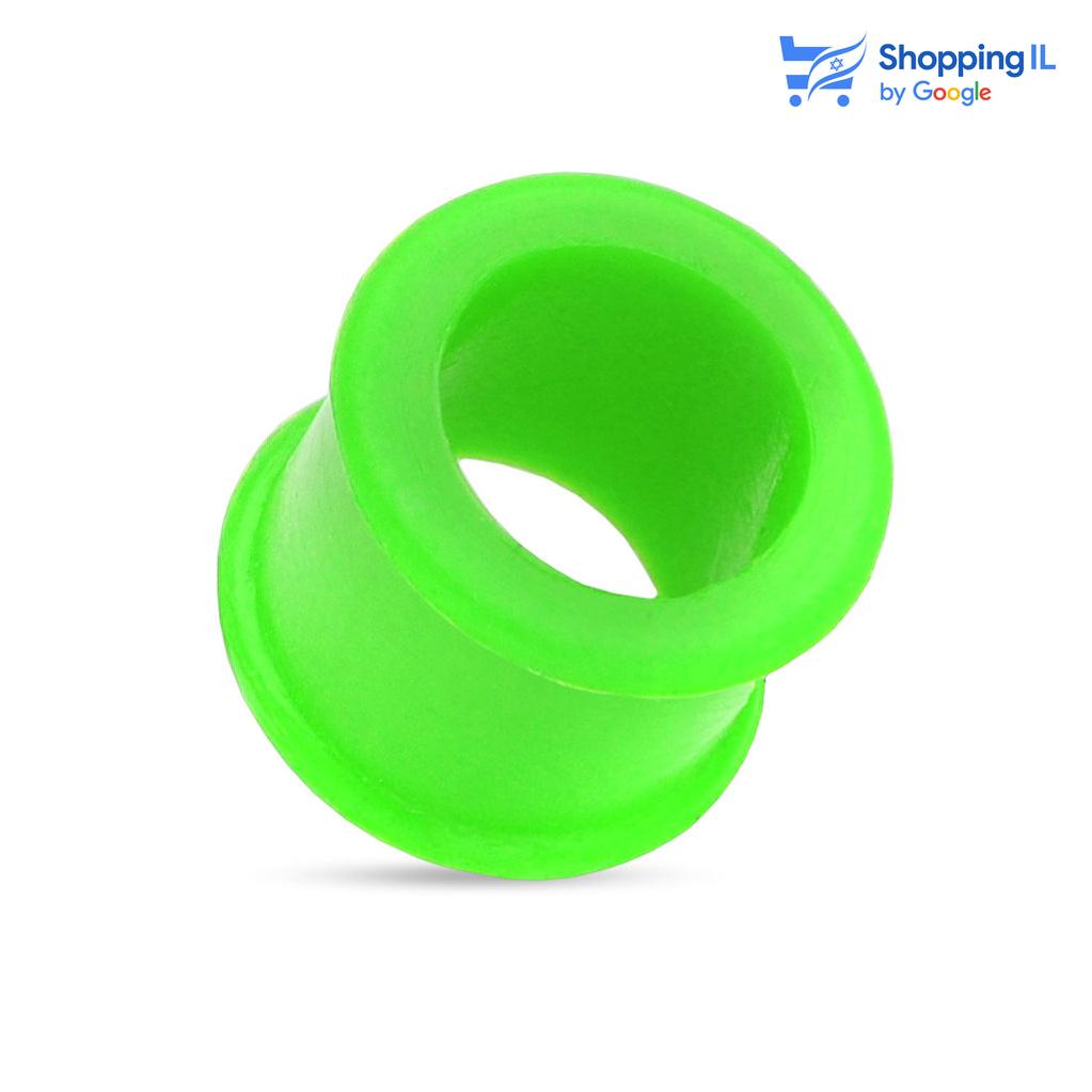 הרחבת סיליקון עם שוליים רחבות- עשויה מסיליקון. ההרחבה בעיצוב עגיל קל עשוי סיליקון עם שוליים רחבים. צבע - לבן, שחור, אדום, ירוק, ורוד מידה - מגיע בקוטר 14-26 מ"מ