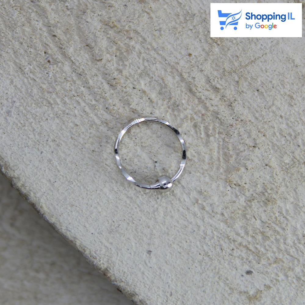 מרסי - חישוק לחץ לבן 14K - Labass- פירסינג נזם - הליקס שנעשה בעזרת אקדח 