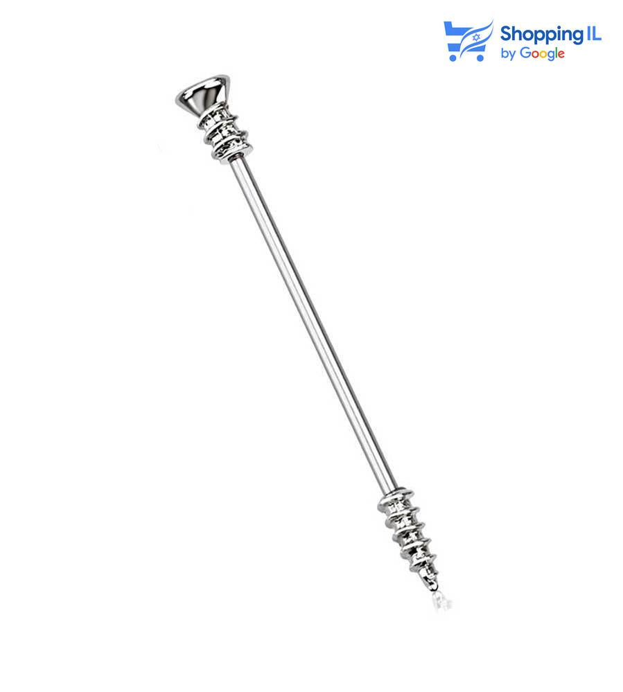 עגיל בורג- עשוי מתכת רפואית. העגיל בעיצוב בורג פיליפס. צבע - זהב, שחור, כסוף מידה - מגיע בעובי 1.2/1.6 מ"מ ובאורך 38 מ"מ  העגיל מיועד בעיקר לאזורים הבאים: - פירסינג אינדסטריאל 