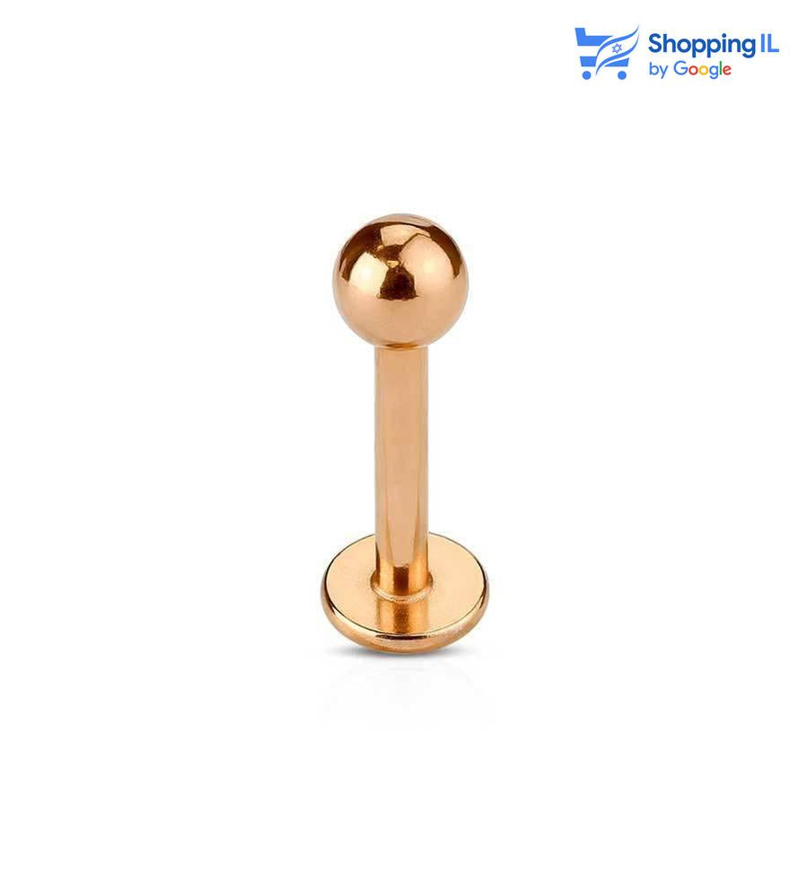 עגיל לברט מצופה זהב רוז- עגיל לברט גולה עשוי מתכת רפואית מצופה זהב רוז. העגיל בעיצוב קלאסי של לברט. צבע - זהב רוז מידה - מגיע בעובי של 1.2 מ"מ ובאורך 6/8/10 מ"מ קוטר סוגר - 3 מ"מ   העגיל מיועד בעיקר לאזורים הבאים: - פירסינג קונץ' - פירסינג הליקס - פירסינג פלאט - פירסינג טראגוס - פירסינג בשפה 
