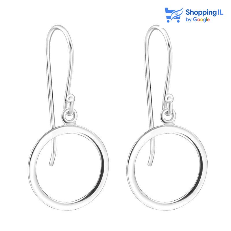זוג עגילי חישוק תלויים - זוג עגילים תלויים עשויים כסף 925 העגילים בעיצוב של עיגולים תלויים ונוצצים. צבע - כסף מידה - מגיע בעובי של 0.8 מ"מ וקוטר העיגולים הוא 12 מ"מ  העגיל מיועד בעיקר לאזורים הבאים: - עגילים בתנוך האוזן