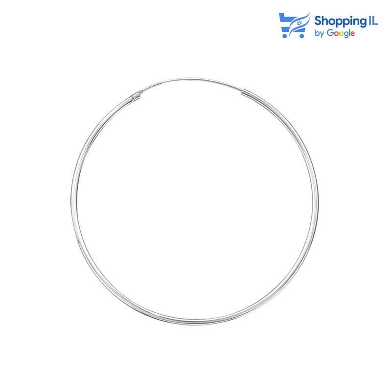 עגילי רני - זוג עגילי חישוק עשויים כסף 925 עגילי חישוק כסף קלאסיים גדולים. צבע - כסף מידה - מגיע בעובי מוט של 0.8 מ"מ ובקוטר 70 מ"מ עובי חישוק - 2 מ"מ  העגיל מיועד בעיקר לאזורים הבאים: - עגילים בתנוך האוזן