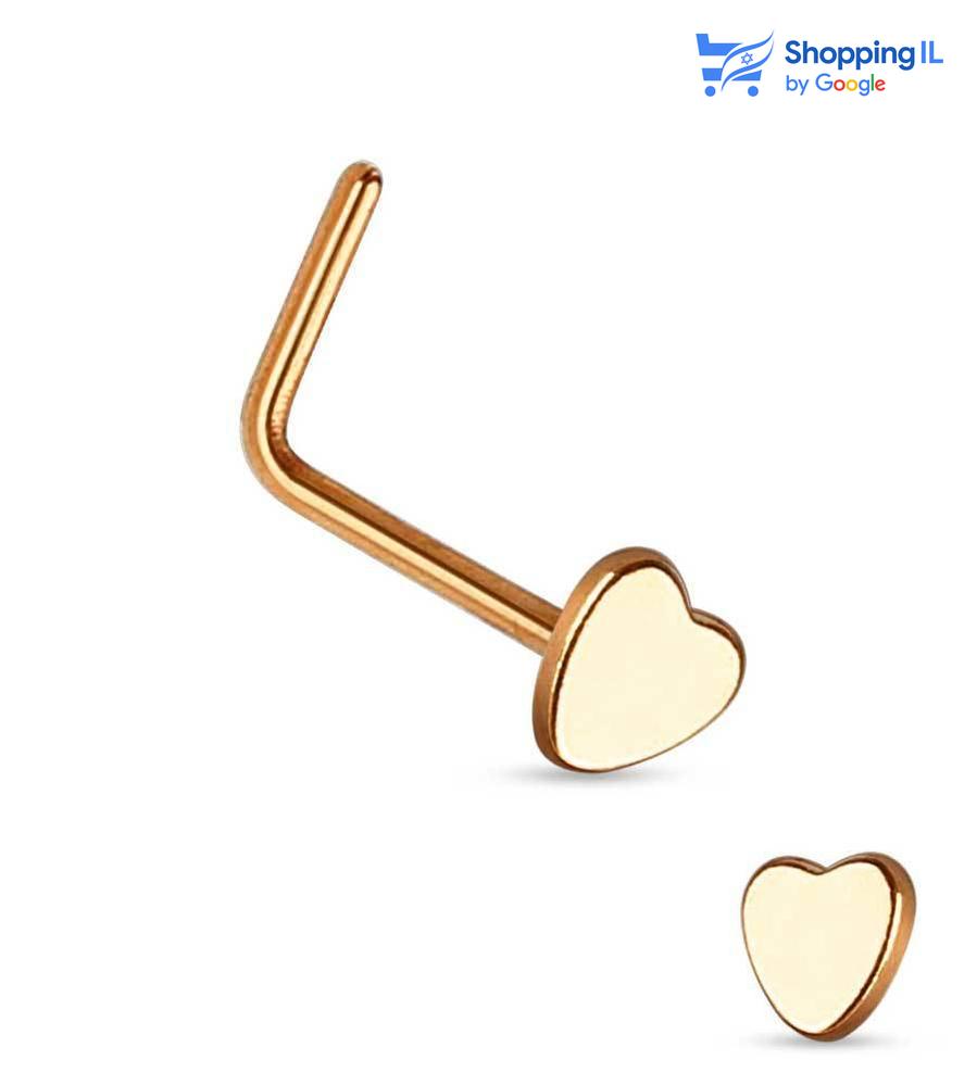 עגיל נזם לב זהב- עשוי מתכת רפואית מצופה זהב. העגיל בעיצוב לב קטנטן מקולקציית - #Mon Coeur. מצופה - זהב, זהב רוז מידה - מגיע בעובי של 0.8 מ"מ ובאורך 6 מ"מ  העגיל מיועד בעיקר לאזורים הבאים: - פירסינג נזם - כמובן שניתן לענוד את העגיל גם באזורים אחרים (: