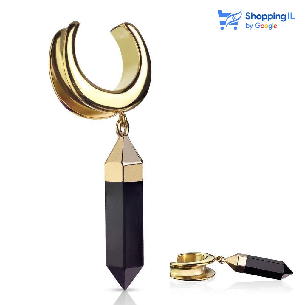 הרחבת May עם אבן שחורה - עשויה מתכת רפואית מצופה זהב רוז בעזרת PVD - Physical Vapor Deposition (ציפוי אדים פיזיקלי) ההרחבה בעלת מסילה בעיצוב חצי ירח מחוברת אל דמוי אבן שחורה וקלה. צבע - זהב רוז שחור מידה - מגיע בקוטר 19 מ"מ  העגיל מיועד בעיקר לאזורים הבאים: - הרחבה