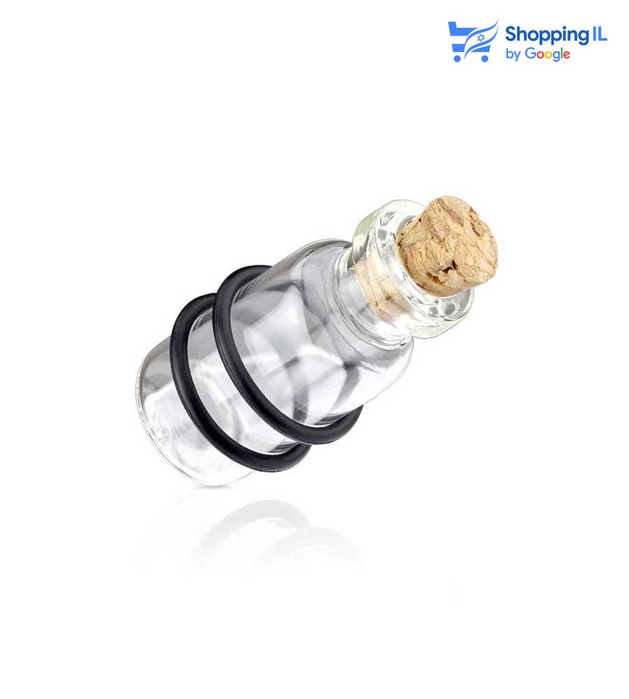 הרחבת Message In A Bottle- עשויה זכוכית. עגיל פלאג, בעיצוב בקבוק עם שעם. מגיע עם זוג גומיות למניעת תזוזה. צבע - שקוף מידה - מגיע בקוטר 10/12/14/16 מ"מ  העגיל מיועד בעיקר לאזורים הבאים: - הרחבה  ההרחבה מגיעה כעגיל בודד ולא בזוג