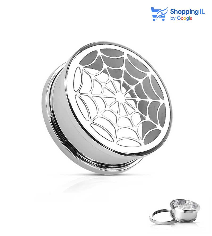 הרחבת ספיידרמן - עשויה מתכת רפואית. הרחבת הברגה בעיצוב קורי עכביש. צבע - כסוף מידה - מגיע בקוטר 6/8 מ"מ  העגיל מיועד בעיקר לאזורים הבאים: - הרחבה   ההרחבה מגיעה כעגיל בודד ולא בזוג