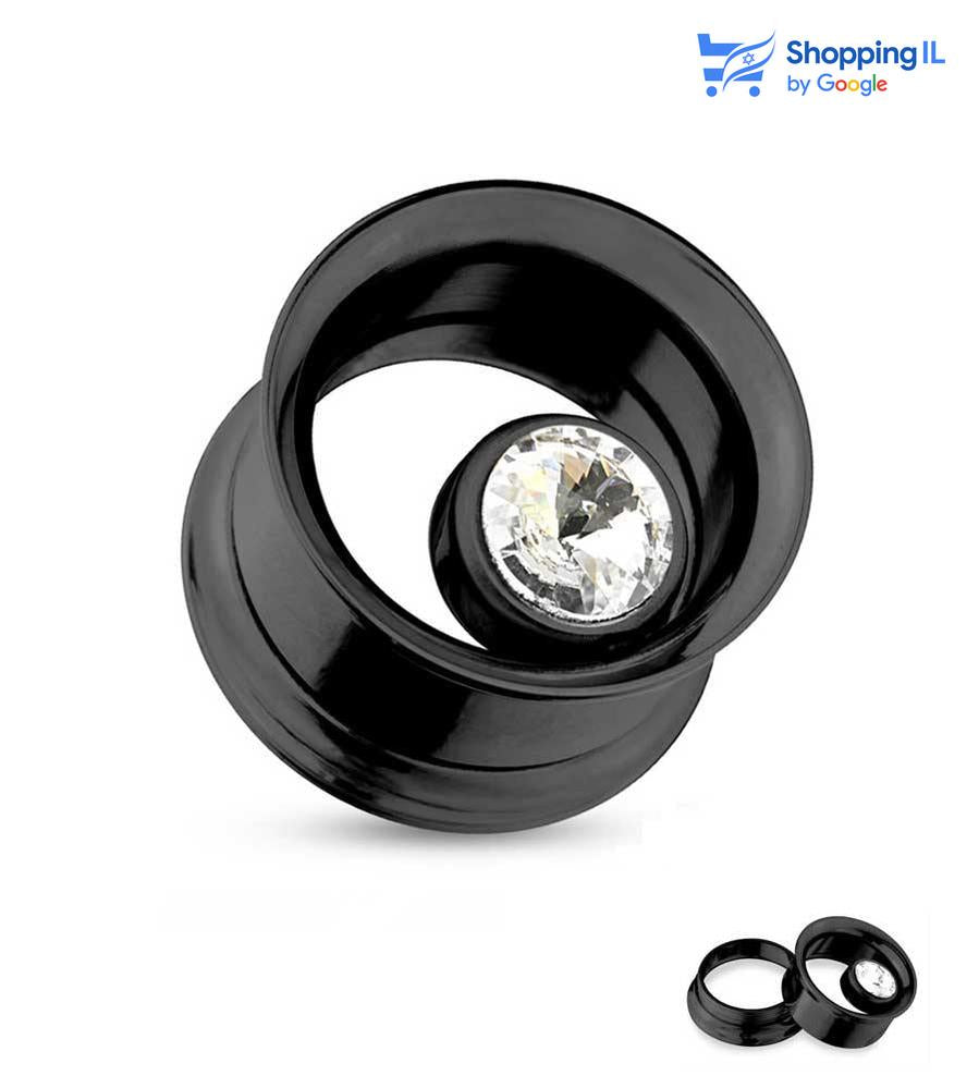 הרחבת עין הזירקון מצופה זהב - עשויה מתכת רפואית. הרחבת הברגה חלולה עם זירקון עגול מציץ. צבע - שחור מידה - מגיע בקוטר 8 מ"מ