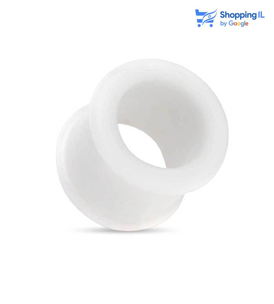 הרחבת סיליקון עם שוליים רחבות- עשויה מסיליקון. ההרחבה בעיצוב עגיל קל עשוי סיליקון עם שוליים רחבים. צבע - לבן, שחור, כחול, צהוב, אדום, ירוק, ורוד מידה - מגיע בקוטר 4-12 מ"מ