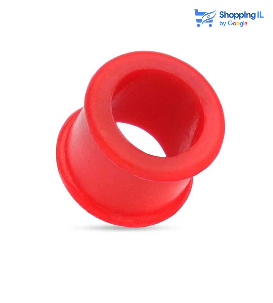 הרחבת סיליקון עם שוליים רחבות- עשויה מסיליקון. ההרחבה בעיצוב עגיל קל עשוי סיליקון עם שוליים רחבים. צבע - לבן, שחור, כחול, צהוב, אדום, ירוק, ורוד מידה - מגיע בקוטר 4-12 מ"מ