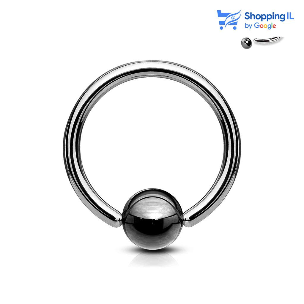 עגיל לחץ עם סוגר שחור - עשוי מתכת רפואית. העגיל בעיצוב עגיל לחץ עם גולה שחורה. צבע - כסוף שחור מידה - מגיע בעובי של 1.2/1.6מ"מ ובקוטר6/8/10/14 מ"מ  העגיל מיועד בעיקר לאזורים הבאים: - פירסינג קונץ' - פירסינג הליקס - פירסינג טראגוס - פירסינג ספטום - פירסינג בטבור  - כמובן שניתן לענוד את העגיל גם באזורים אחרים (: