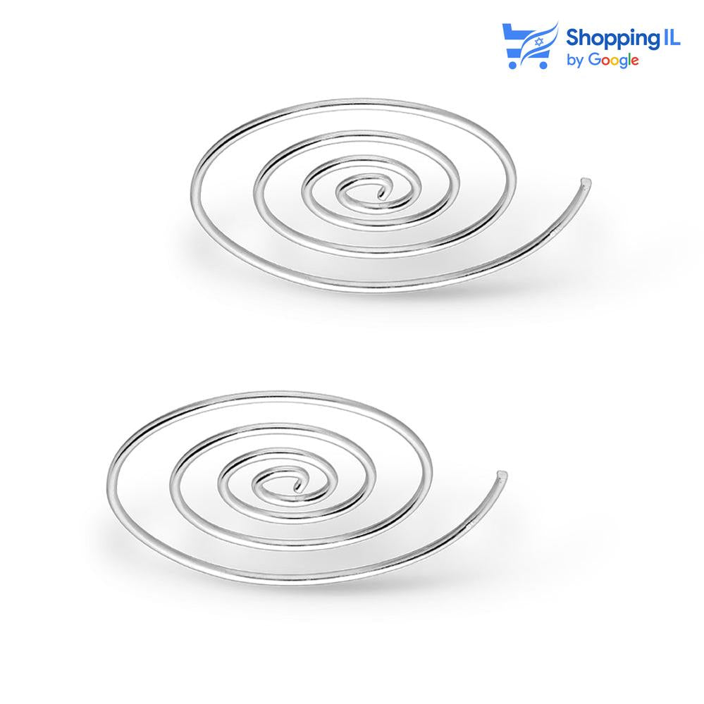 Silver State -  זוג עגילי ספירלה עשויים כסף 925. גלו את קולקציית עגילי הערב של לאבאס, עגילי הכסף 925 ברמה הגבוהה ביותר ונועדו להחזיק לשנים ארוכות.. פשוט להרגיש ולהיראות מיליון דולר! צבע - כסף מידה - מגיע בעובי של 1 מ"מ רוחב הספירלה הוא 30 מ"מ ואורכה 34 מ"מ.  העגיל מיועד בעיקר לאזורים הבאים: - עגילים בתנוך האוזן