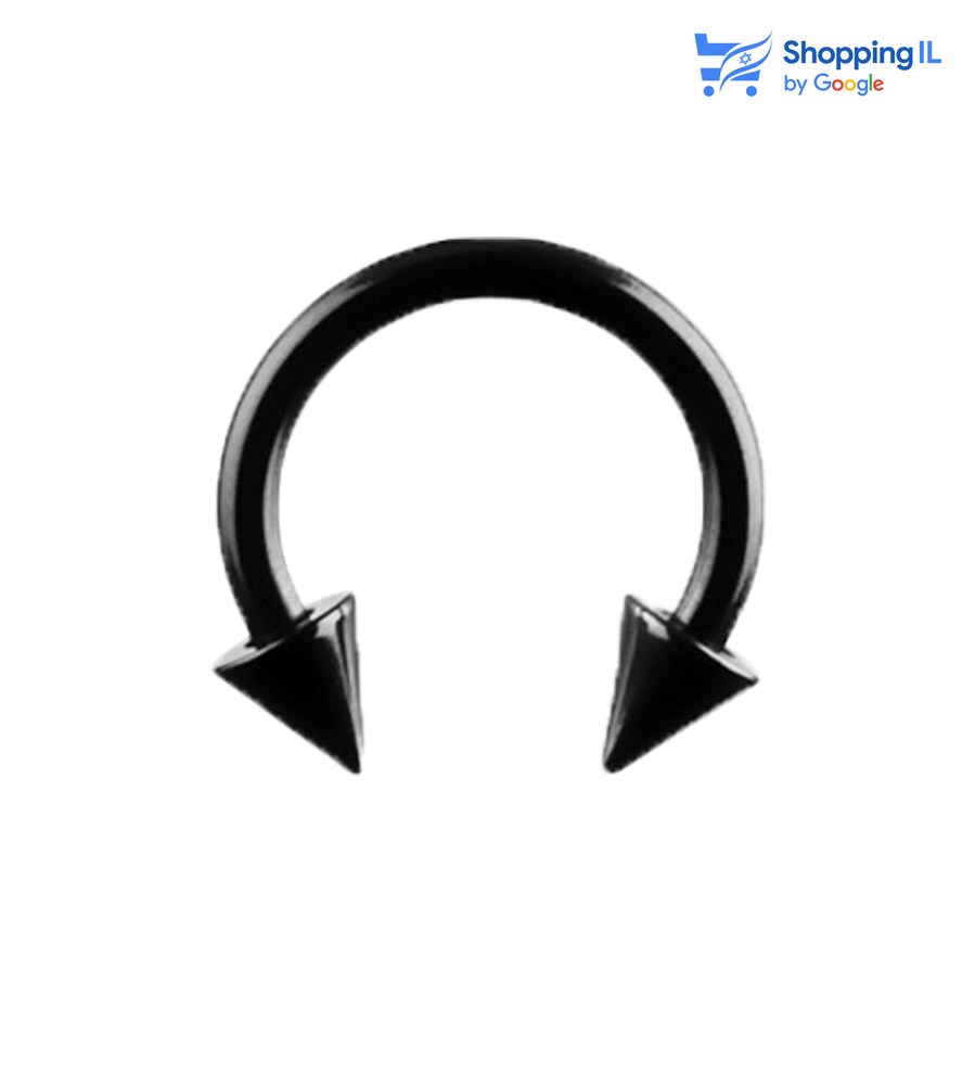 פרסה שפיץ / מצופה טיטניום שחור - פירסינג טראגוס - פירסינג הליקס - פירסינג ספטום - פירסינג בפיטמה - פירסינג קונץ - פירסינג דיית'
