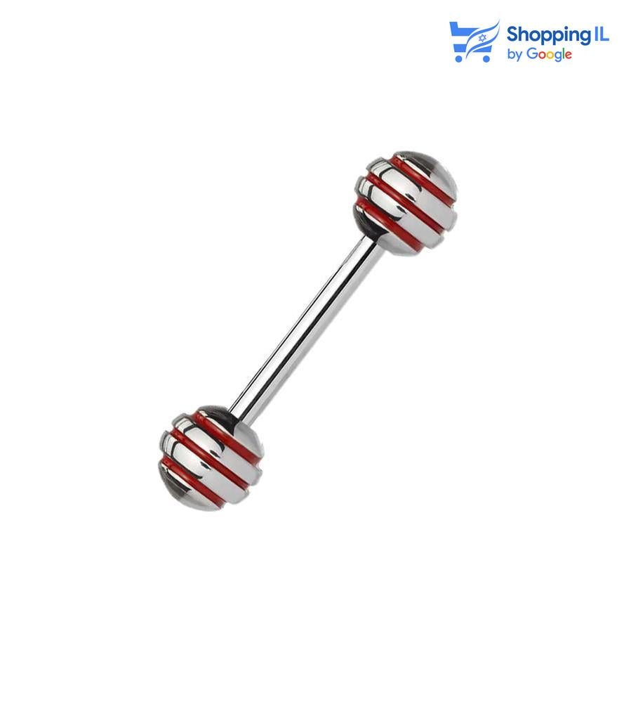 כוורת - Labass עגיל ללשון - עגיל בלשון - פירסינג ללשון - פירסינג בלשון עגיל ללשון כוורת- עגיל ללשון עשוי מתכת רפואית. העגיל בעיצוב כוורת. צבע - אדום, ירוק  צהוב אדום מידה - מגיע בעובי של 1.6 מ"מ ובאורך 16 מ"מ קוטר סוגרים - 6 מ"מ  העגיל מיועד בעיקר לאזורים הבאים: - פירסינג בלשון