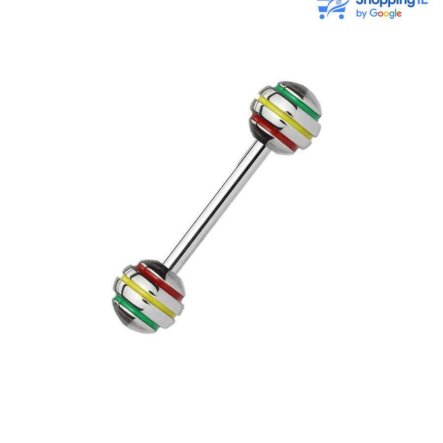 כוורת - Labass עגיל ללשון - עגיל בלשון - פירסינג ללשון - פירסינג בלשון עגיל ללשון כוורת- עגיל ללשון עשוי מתכת רפואית. העגיל בעיצוב כוורת. צבע - אדום, ירוק  צהוב אדום מידה - מגיע בעובי של 1.6 מ"מ ובאורך 16 מ"מ קוטר סוגרים - 6 מ"מ  העגיל מיועד בעיקר לאזורים הבאים: - פירסינג בלשון