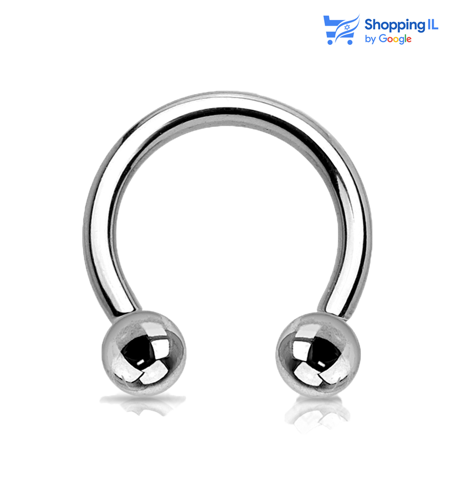 עגיל פרסה - עגיל פרסה גולות עשוי טיטניום TITANIUM 6AL-4V-ELI ASTM F-136. העגיל בעיצוב פרסה קלאסית עם הברגה פנימית. צבע -כסוף כהה מידה - מגיע בעובי של 1.2 מ"מ ובאורך 6/8/10/12 מ"מ קוטר סוגרים: 3-5 מ"מ העגיל מיועד בעיקר לאזורים הבאים: - מתאים לכל סגנונות הפירסינג (: