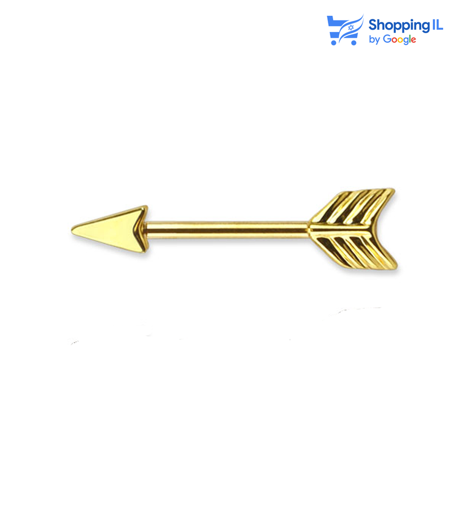 חץ - Labass עגיל לפיטמה - עגיל בפיטמה - פירסינג בפיטמה - עגיל בפטמה