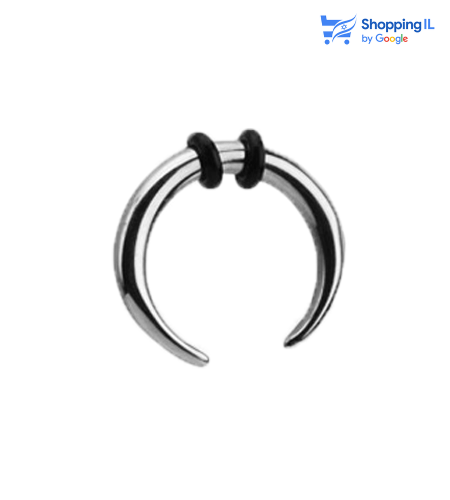 טורו- עגיל חישוק פתוח  עשוי מתכת רפואית. העגיל בעיצוב עגיל של שור מגיע עם זוג גומיות למניעת תזוזה צבע- כסף מידה - מגיע בעובי של 1.6/2/4/6/8 מ"מ   העגיל מיועד בעיקר לאזורים הבאים: - פירסינג ספטום - פירסינג בפיטמה - הרחבה - כמובן שניתן לענוד את העגיל גם באזורים אחרים (: