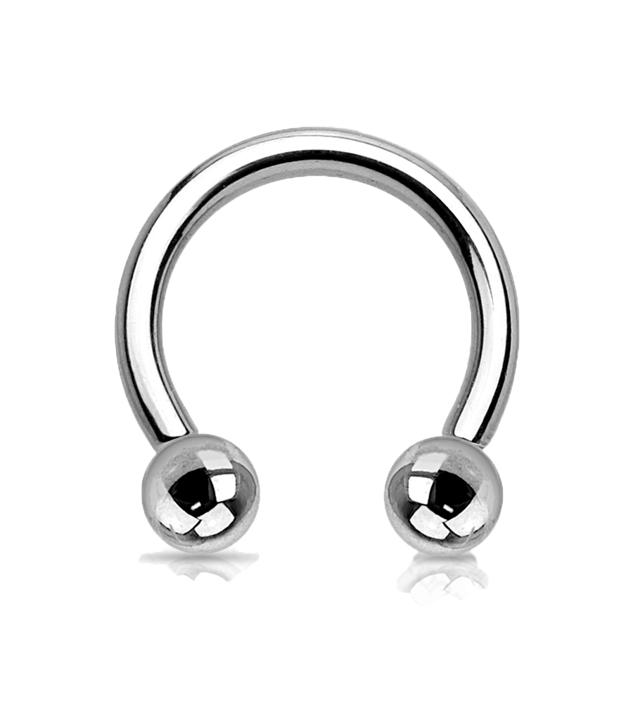 עגיל פרסה - עגיל פרסה גולות עשוי טיטניום TITANIUM 6AL-4V-ELI ASTM F-136. העגיל בעיצוב פרסה קלאסית עם הברגה חיצונית. צבע -כסוף כהה מידה - מגיע בעובי של 1.2 מ"מ ובאורך 6/8/10/12 מ"מ קוטר סוגרים: 3-5 מ"מ העגיל מיועד בעיקר לאזורים הבאים: - מתאים לכל סגנונות הפירסינג (: