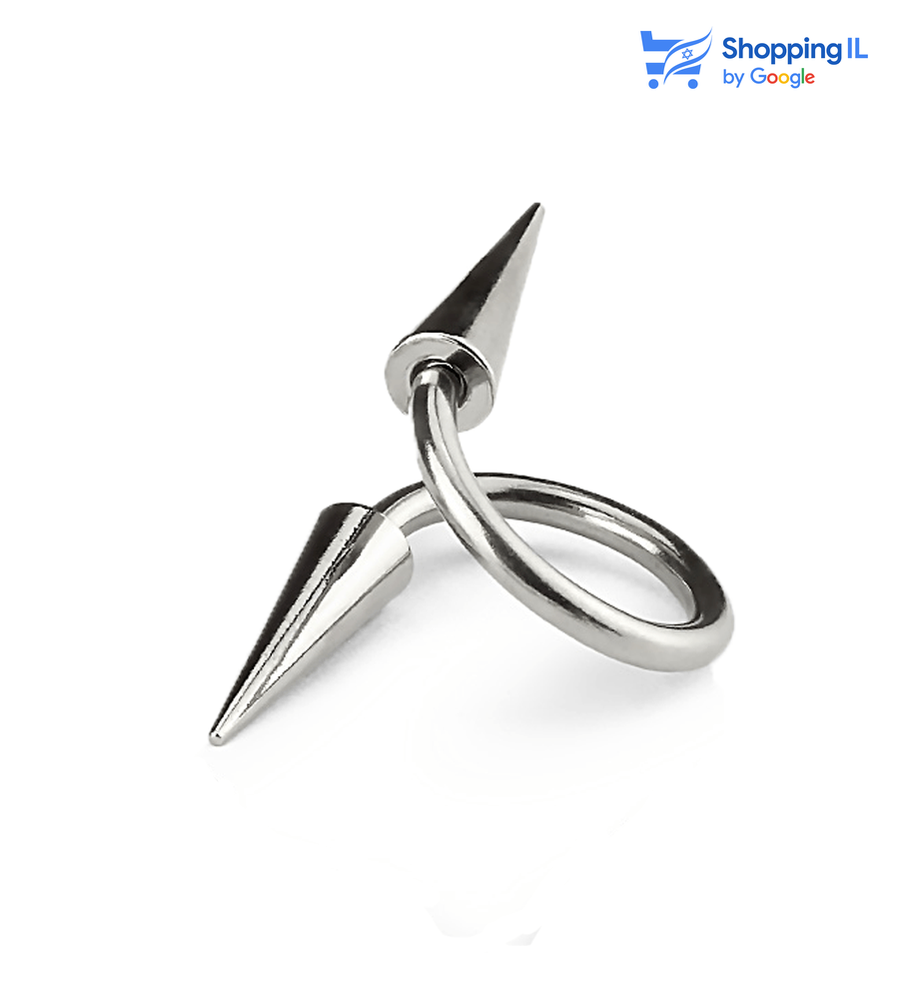 טווינגס סוגר שפיץ - עגיל ספירלה עשוי מתכת רפואית. העגיל בעיצוב ספירלה עם זוג סוגרי שפיץ צבע- כסף מידה - מגיע בעובי של 1.2 מ"מ   העגיל מיועד בעיקר לאזורים הבאים: - פירסינג הליקס - פירסינג בשפה - פירסינג בטבור - כמובן שניתן לענוד את העגיל גם באזורים אחרים (: