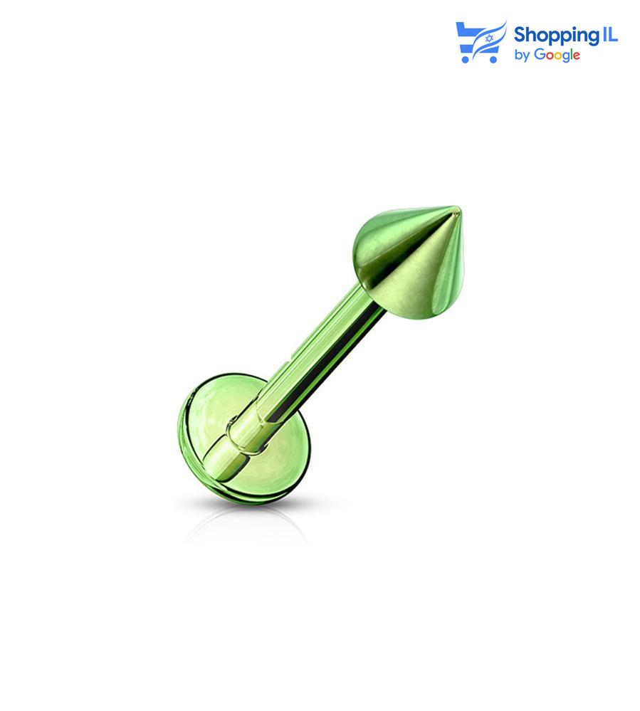 עגיל לברט שפיץ מצופה טיטניום - עגיל לברט שפיץ עשוי מתכת רפואית מצופה טיטניום. העגיל בעיצוב קלאסי של לברט ומצופה טיטניום. צבע - ירוק, שחור, כחול, סגול, ריינבו מידה - מגיע בעובי של 1.2 מ"מ ובאורך 8/6 מ"מ מידת סוגר - 3 מ"מ  העגיל מיועד בעיקר לאזורים הבאים: - פירסינג קונץ' - פירסינג הליקס - פירסינג פלאט - פירסינג טראגוס - פירסינג לברט