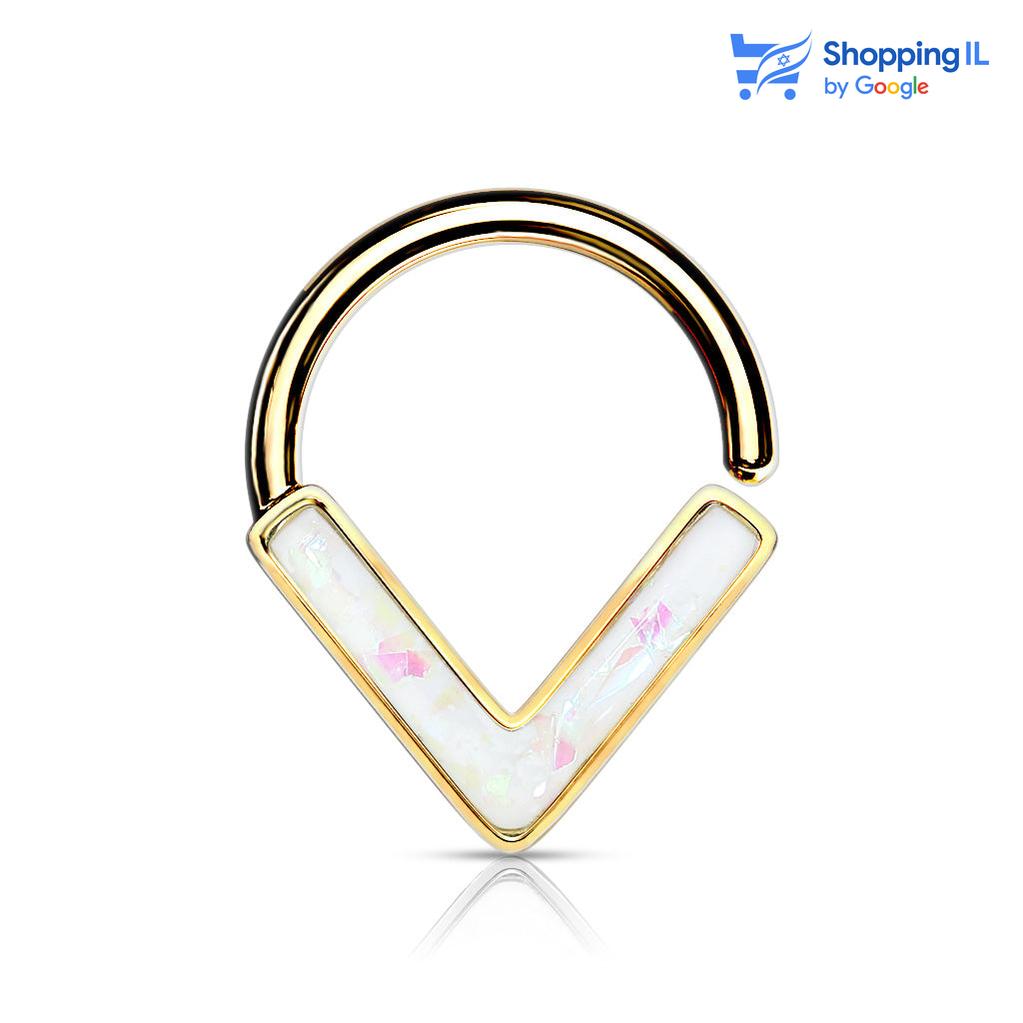 חישוק טיפת אופל - עגיל חישוק עשוי מתכת רפואית, סגירת החישוק מתבצעת בעזרת כיפוף. העגיל בעיצוב טיפה משובצת סט אופל. צבע - ירוק כהה, שחור לבן, זהב לבן., ורוד מידה - מגיע בעובי של 1.2 מ"מ ובקוטר 8 מ"מ  העגיל מיועד בעיקר לאזורים הבאים: - פירסינג ספטום - פירסינג דיית' - פירסינג הליקס - פירסינג טראגוס - כמובן שניתן לענוד את העגיל גם באזורים אחרים (: