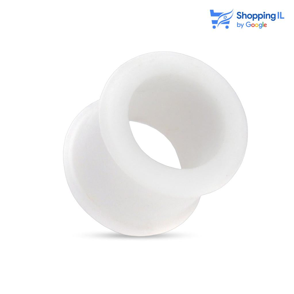 הרחבת סיליקון עם שוליים רחבות- עשויה מסיליקון. ההרחבה בעיצוב עגיל קל עשוי סיליקון עם שוליים רחבים. צבע - לבן, שחור, אדום, ירוק, ורוד מידה - מגיע בקוטר 14-26 מ"מ