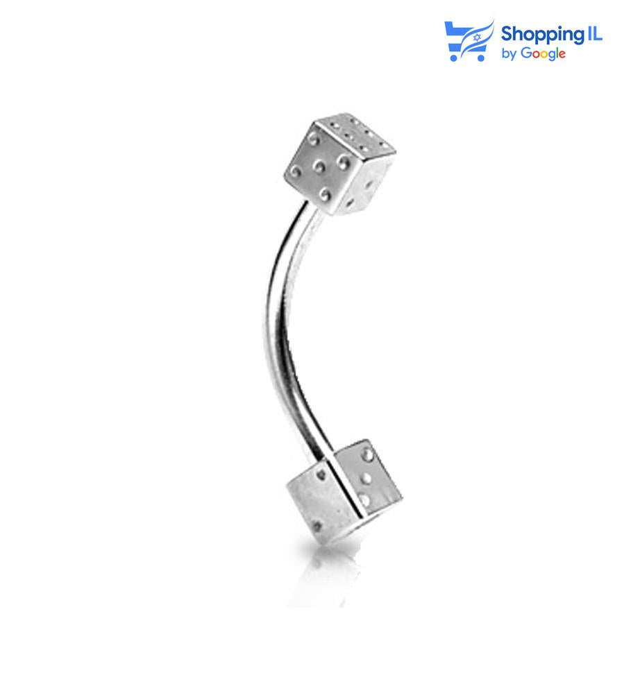 עגיל בננה שש בש - עגיל בננה עשוי מתכת רפואית. העגיל בעיצוב של עגיל בננה עם זוג קוביות. צבע - כסוף מידה - מגיע בעובי של 1.2 מ"מ ובאורך 10 מ"מ  העגיל מיועד בעיקר לאזורים הבאים: - פירסינג בגבה - פירסינג רוק - פירסינג בטבור (דק במידה מהסטנדרט) - כמובן שניתן לענוד את העגיל גם באזורים אחרים (: