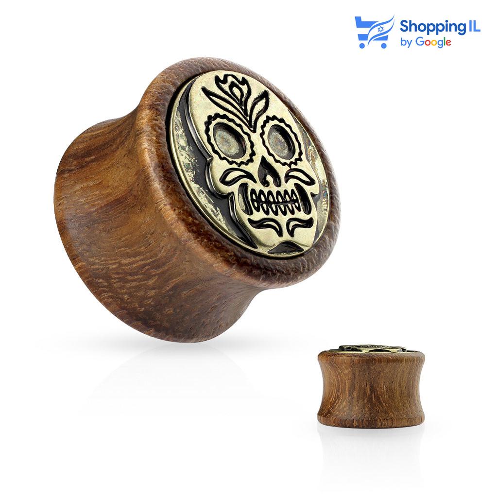 הרחבת  Día de Muertos- עשויה עץ אורגני, בשילוב עם פליז. הרחבת דאבל פלייר עשויה עץ סונו בעיצוב גולגולת מקסיקנית. מידה - מגיע בקוטר 10 מ"מ  העגיל מיועד בעיקר לאזורים הבאים: - הרחבה  ההרחבה מגיעה בתור עגיל בודד ולא בזוג מידע כללי והוראות טיפול- הרחבות העשויות מחומרים טבעיים כמו עץ ועצם עשויות בעבדות יד, לכן יתכנו שינויים קטנים כמו גוון בין הרחבה להרחבה.