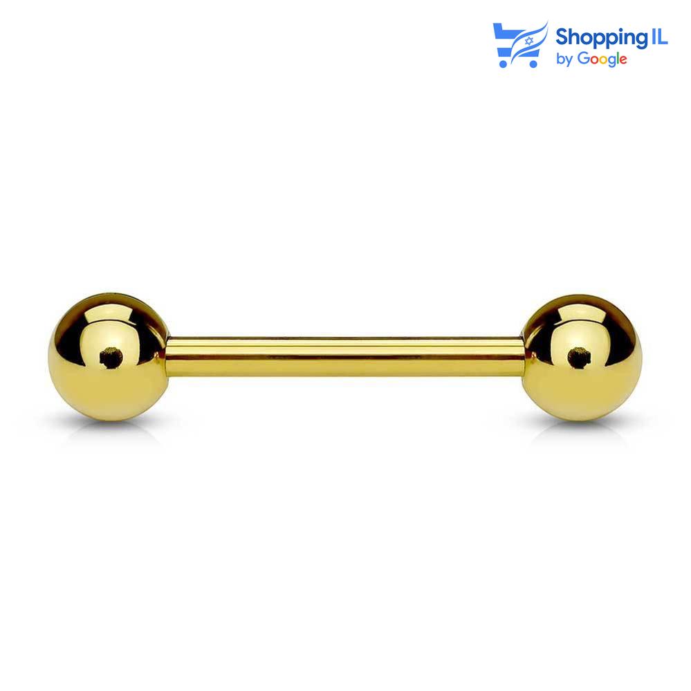 מוט  Basic - Labass - פירסינג בפיטמה - פירסינג אינדסטריאל  ספטום דיית' קונץ' הליקס טראגוס מצופה זהב