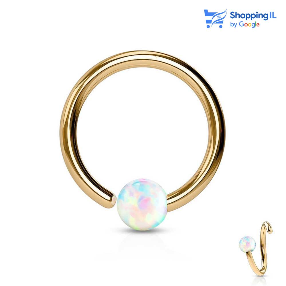 8 מ"מ קוטר אופל - 3 מ"מ  העגיל מיועד בעיקר לאזורים הבאים: - פירסינג טראגוס - פירסינג הליקס  - כמובן שניתן לענוד את העגיל גם באזורים אחרים