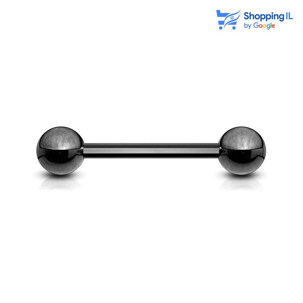 עגיל אינדסטריאל טיטניום שחור- עשוי מתכת רפואית מצופה טיטניום שחור . העגיל בעיצוב מוט ברבל קלאסי. צבע - שחור, ריינבו מידה - מגיע בעובי 1.6 מ"מ ובאורך 14/16/38 מ"מ קוטר סוגר - 5 מ"מ  העגיל מיועד בעיקר לאזורים הבאים: - פירסינג אינדסטריאל  - פירסינג בלשון - פירסינג בפיטמה